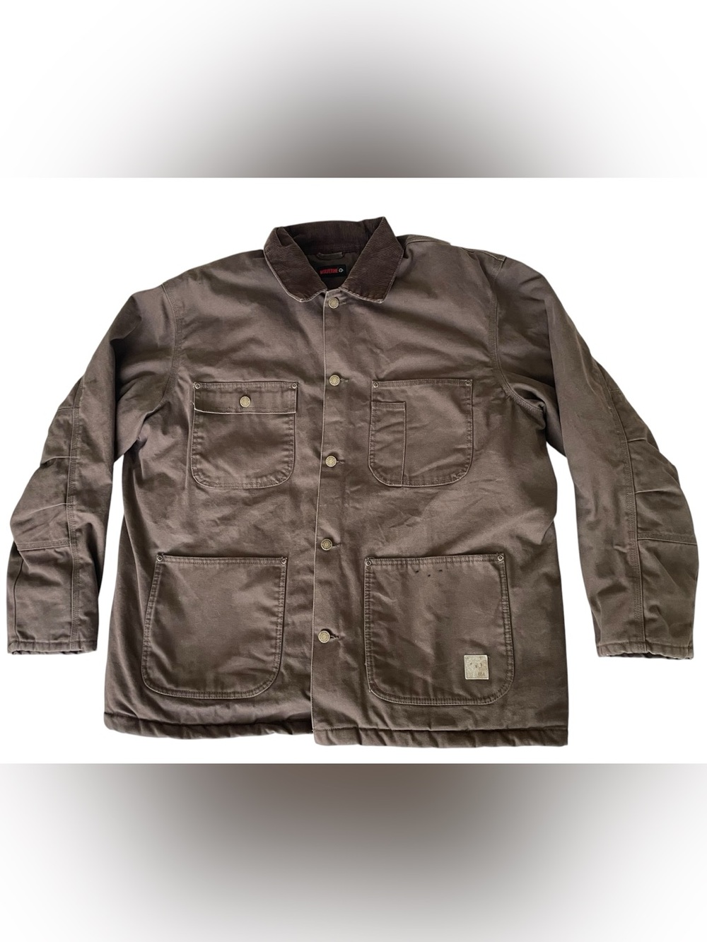 Wolverine Vintage Brown Heavy Canvas Chore Jacket with Corduroy Collar XL